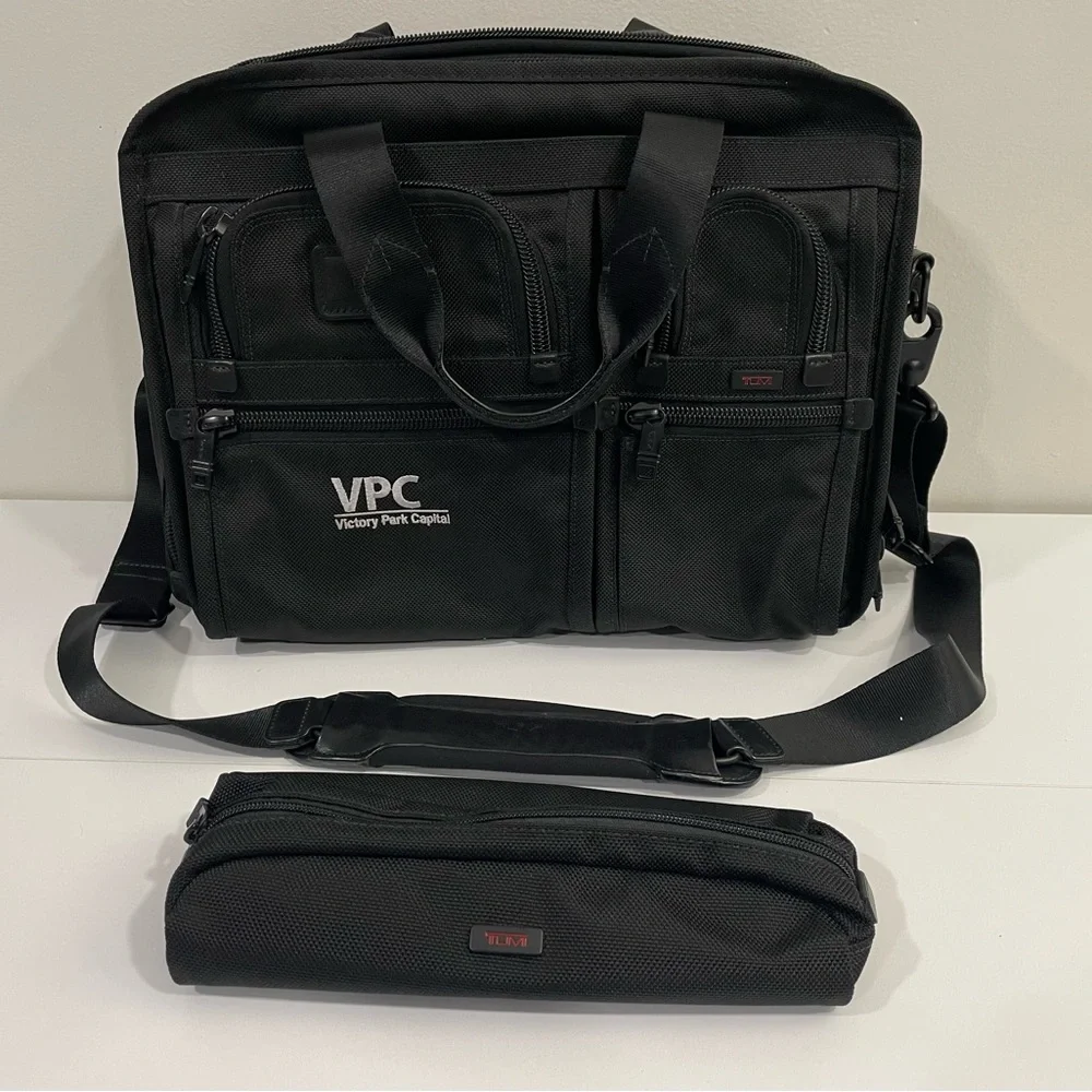 Tumi Alpha T-Pass 26145DH Travel Bag‎ expandable Laptop Brief Luggage Black